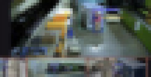 산업 안전 모니터링 검사 화면 (모자이크 처리)